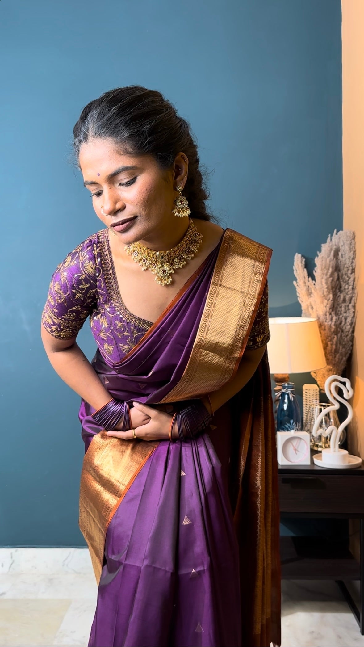 Custom made Purple Maggam Blouse