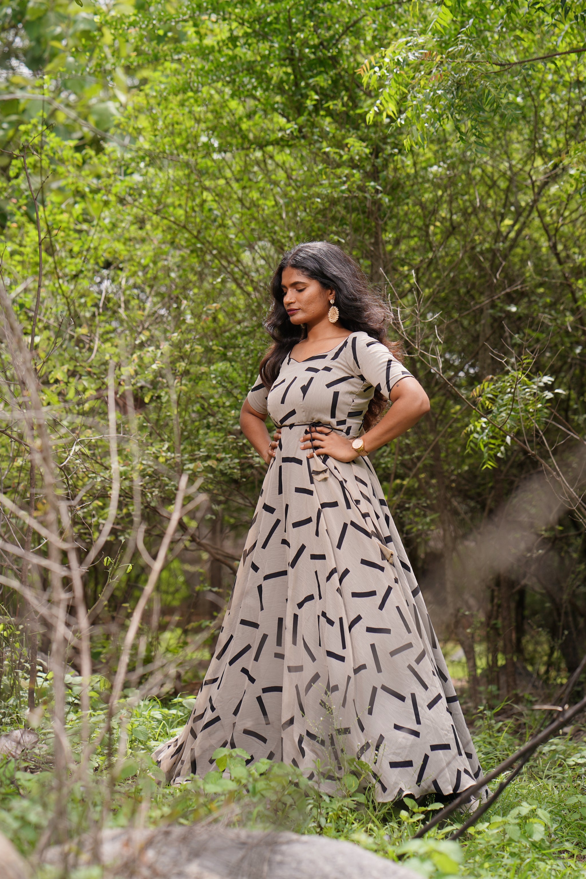 Black Blocks Long frock