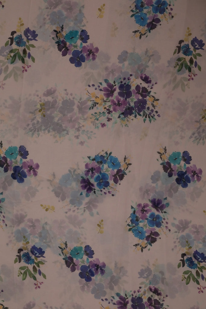 Multicolour Floral Print Georgette Fabric