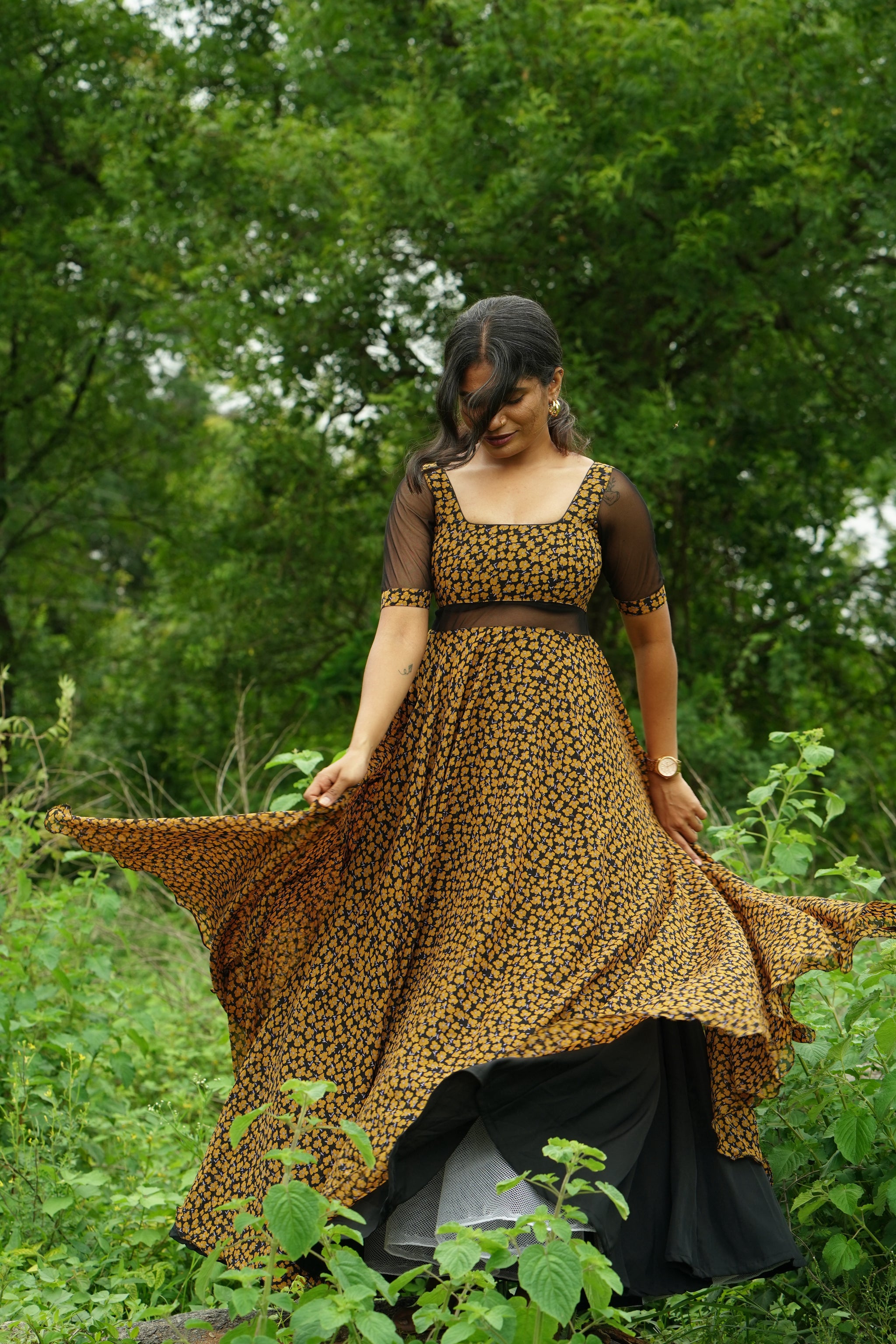 Sunflower Long Frock â Navya Dachepally
