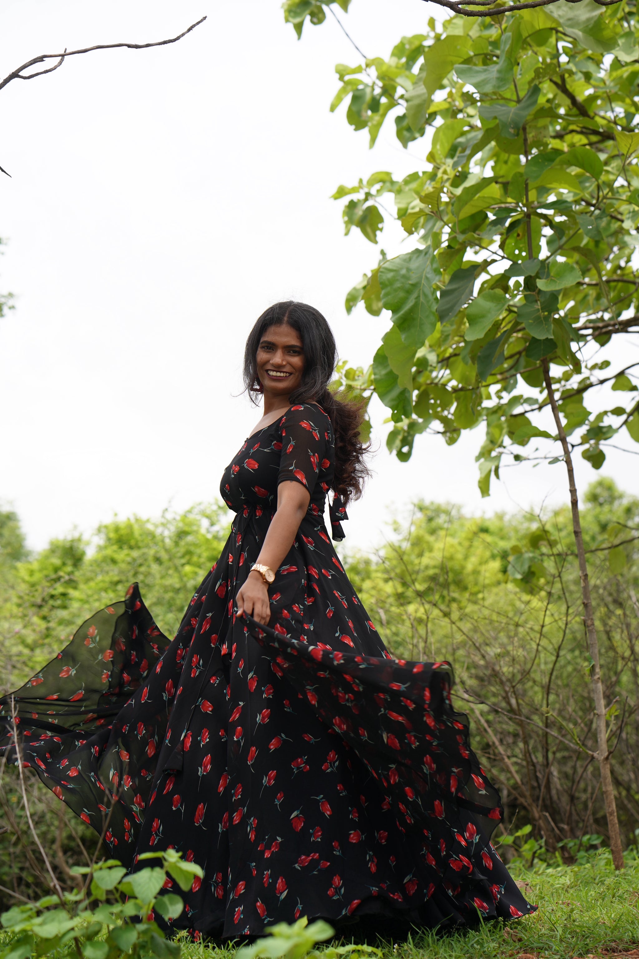 long frock model dresses Black Blocks Long frock Navya Dachepally