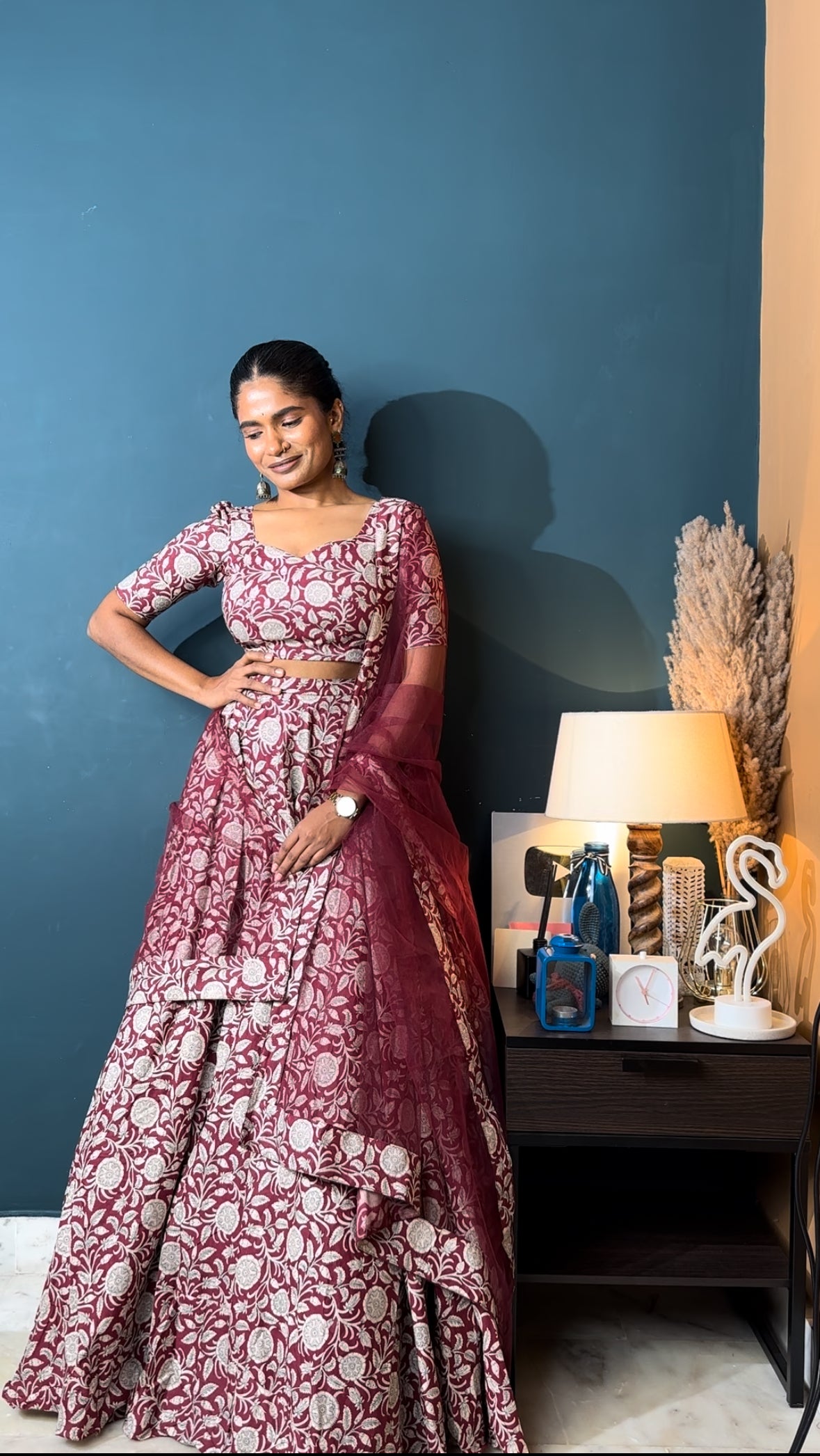 Amaranth 3 Piece Lehenga Set