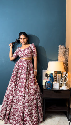 Amaranth 3 Piece Lehenga Set