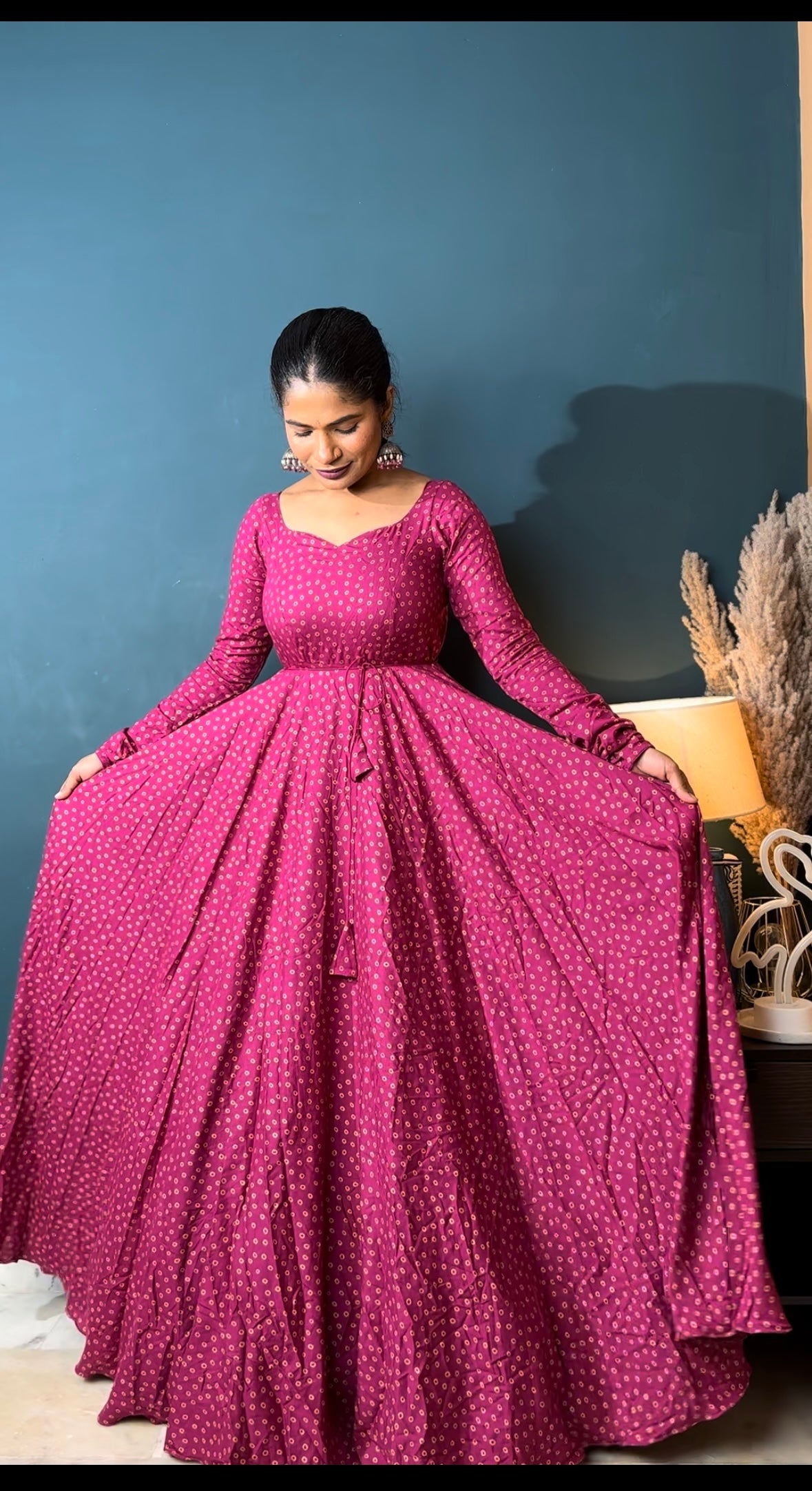 Pink Bandini Long Frock - Main Image