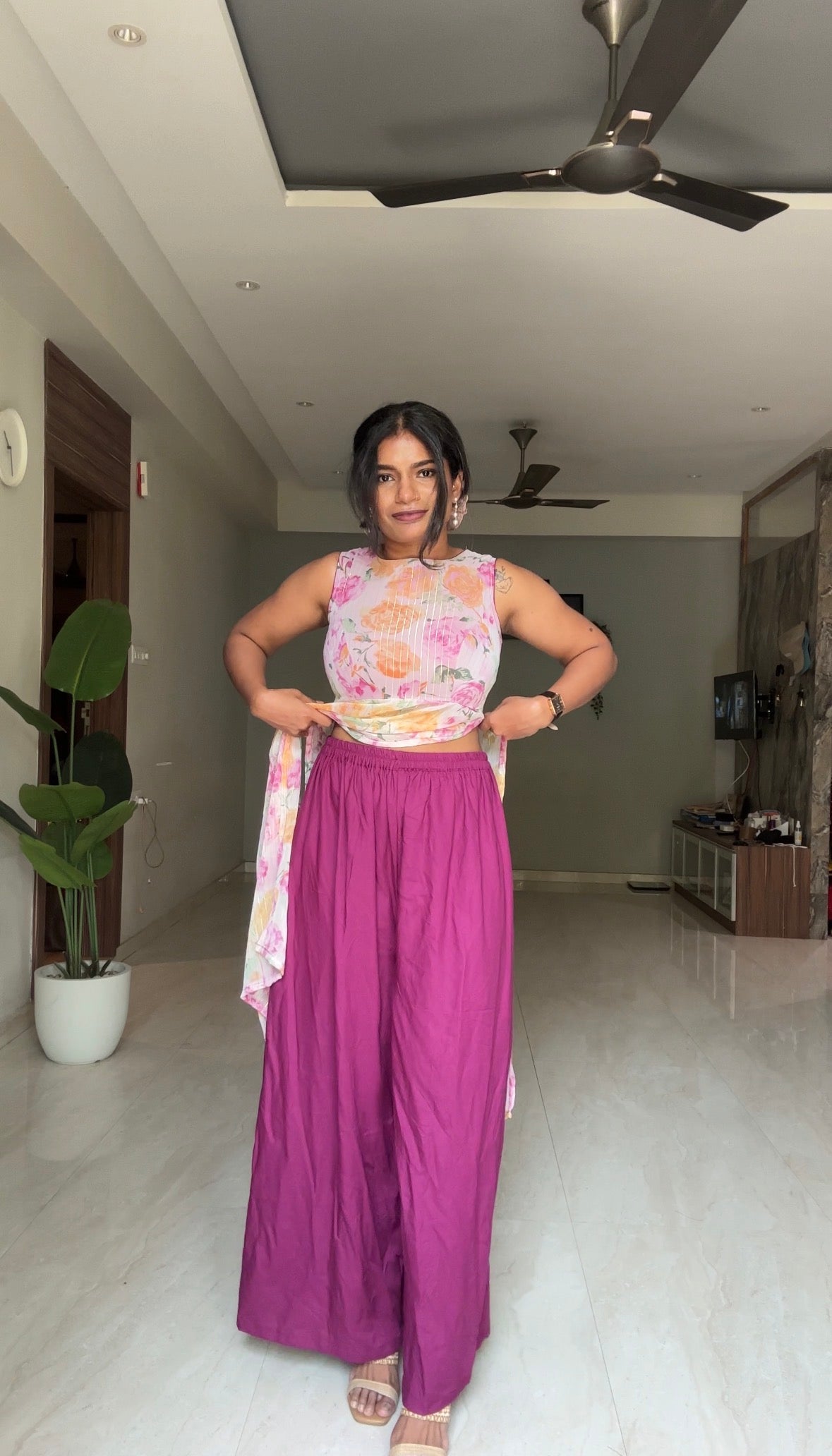 Pink Multipurpose Palazzos