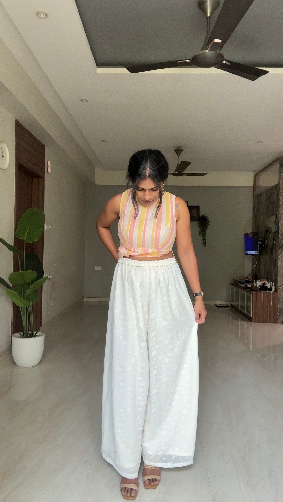 White Butti Multipurpose Palazzos