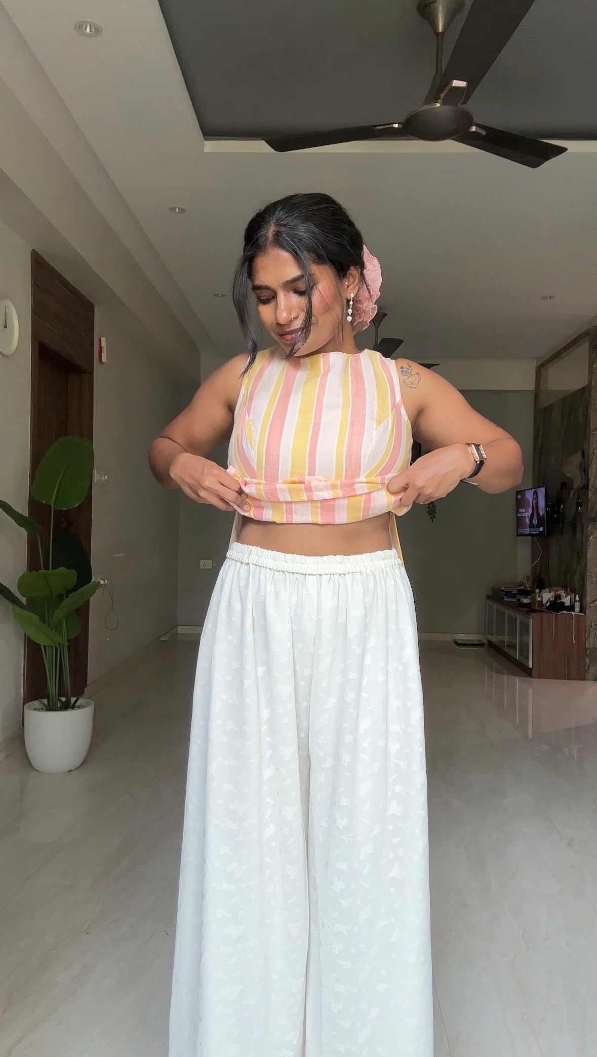 White Butti Multipurpose Palazzos