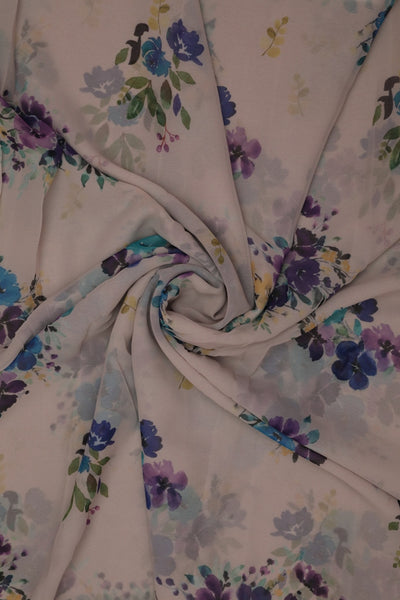 Multicolour Floral Print Georgette Fabric
