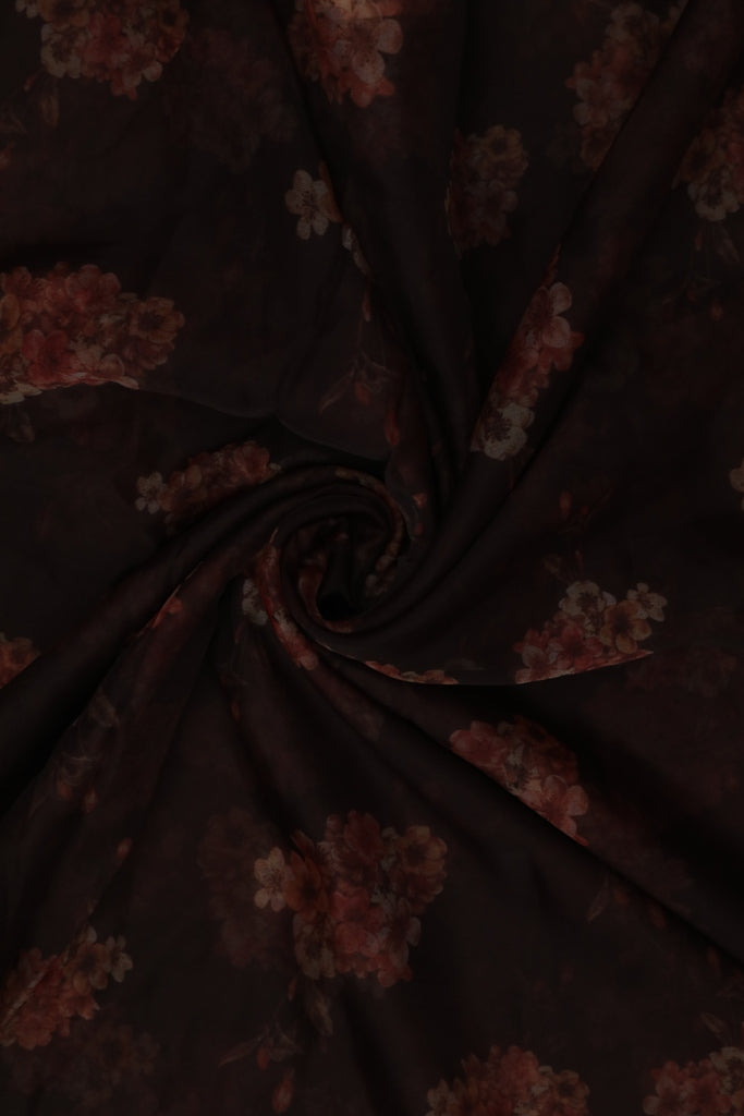 Chocolate Brown Organza Fabric